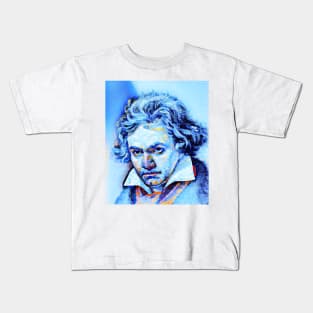 Ludwig van Beethoven Portrait | Ludwig van Beethoven Artwork | Ludwig van Beethoven Painting 14 Kids T-Shirt